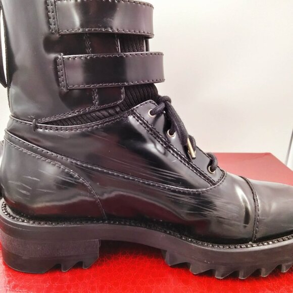 Tamara Mellon Military Abrasivato Combat Boots in Black 37 7 - Picture 5 of 15